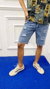 Celana jeans sobek pendek pria ripped/celana pendek jeans sobek premium
