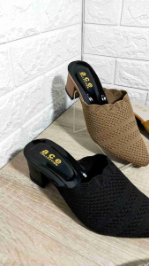 sandal selop rajut import hak 3cm