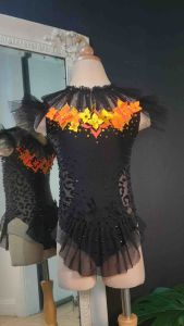 Orange & Black Floral Leotard