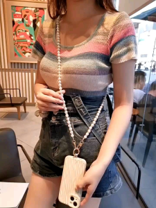 HPS-19 Tali Lanyard Selempang Hp Gantungan Hape PhoneStrap Handphone Mutiara Variasi Simple Glamour Fashion Style Korea