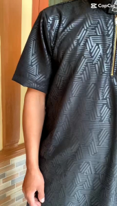 Jubah embos tangan pendek size M L XL XXL 3XL