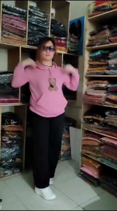 setelan sweater Hoodie baju training celana panjang kulot wanita set