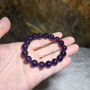 Premium 11mm natural Uruguay Amethyst intense purple bracelet 精品乌拉圭天然紫水晶深紫手链