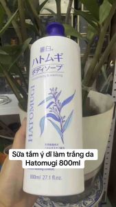 Sữa tắm ý dĩ làm trắng da Hatomugi 800ml
