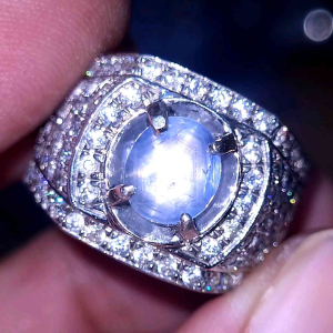 Natural blue sapphire star ceylon safir srilanka BODY GLASS