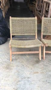 ฟรี เก้าอี้ไม้สัก รีแล็กซ์ ไม้สักเชือกสาน / Wood Rope Relaxed Lounge Chair - Natural (สีธรรมชาติ)