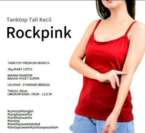 Rockpink - Tanktop Tali Kecil Dewasa Camisol 1kg Muat 12pcs