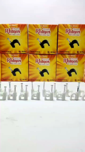 (10 KOTAK)PAKET GROSIR KLEM KABEL LISTRIK PAKU BETON 9 MM 1 KOTAK ISI 50 PCS RHINOS/CABLE CLIPS 9 MM