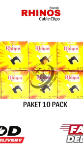 (10KOTAK)PAKET GROSIR KLEM KABEL LISTRIK PAKU BETON 7 MM 1 KOTAK ISI 50 PCS RHINOS/ CABLE CLIPS 7 MM