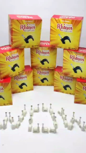 (10KOTAK)PAKET GROSIR KLEM KABEL LISTRIK PAKU BETON 10 MM 1 KOTAK ISI 50 PCS RHINOS/CABLE CLIPS10 MM