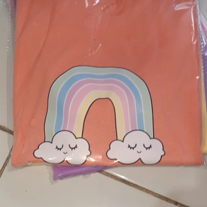 Kaos Anak Anak Perempuan/Baju Atasan Cewe Umur 2-15 Tahun Tshirt Baju Anak Perempuan Murah Motif Rainbow