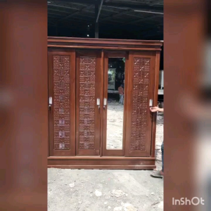 Lemari Pakaian 4 Pintu Sliding Kayu Jati/trinityjayafurniture