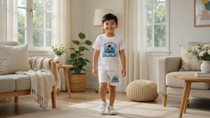 Trendy Terno for kids T-shirt & Shorts 6months-8yrs old Summer vibes design Direct supplier Size:XS-S-M-L Soft & comfortable Breathable fabric Perfect for active kids Clean white look