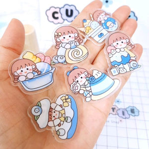 kerongsang Budak 女孩甜点亚克力胸针diy书包背包帽子笔盒服饰挂件可爱别针 Girl Dessert Kids Acrylic Brooch Badge Pin Diy Hat Pencil School Bag XZ102