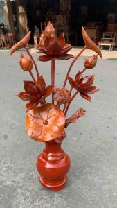bình hoa sen gỗ 11 cành