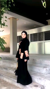 Abaya Gamis Hitam Jetblack Bordir Dadu Terbaru Muslimah Busana Grosir Turkey