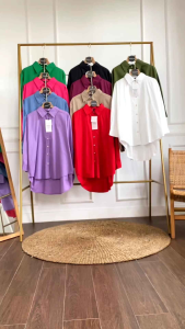 Baju Kemeja Wanita Silang Belakang Bahan Shakila Bortega