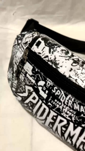 Paket Tas Waistbag Plus Topi Anak Laki-Laki Karakter Marvel Spiderman Keren Kids Bum bag Komik