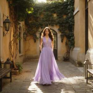 Purple elegant long evening formal gown- US size: 4 & 8