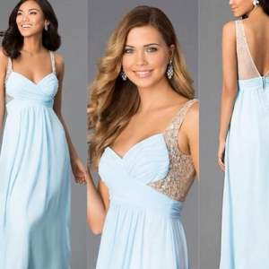 Blue Chiffon Long Evening Gown | Sequined Formal Dress | Large | US Imported (Preloved)