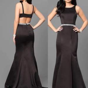 Black Elegant Long Gown | Open Back Waist Detail | Size 4 | US Imported