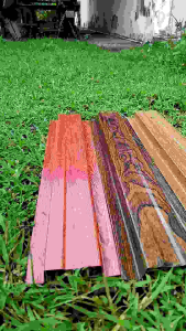 รั้ว ระแนง เมทัลชีท หนา0.35มิล เกรดA🔥ลายไม้สักแดง ลายไม้สักเข้ม ลายไม้เข้ม3D🍊ลดราคา