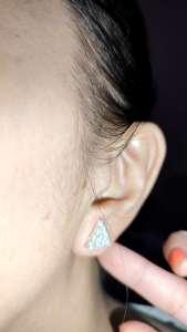 icy stud new triangle  stone silver 925 stud earrings