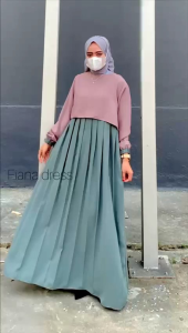 Bajuku Tren Gamis Fashion Abaya Terbaru Model Maxi Dress Polos Kombinasi Terbaru Pesta Mewah Umroh Dubai Terbaru Random