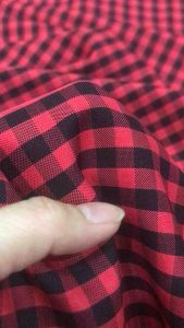 Vải Cotton sọc caro 8ly màu đỏ đen mềm mặc mát(khổ 1m5)may đầm váyáo sơ mi đồ bộ thời trang