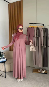 FEFA STYLE- Dress Arumi rib knit - Dress wanita knit - Gamis dress bahan knit