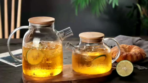 Teko Teh Kaca Bening Tahan Panas / Teko Pitcher Teh Chinese Teapot Maker Glass 1L BR-384