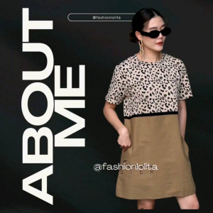 (MegaSALE). (นางแบบใส่ชุดขาย) V2 JungLE LeoPaRD DreSS เก๋ๆชิลๆ เดรสลายเสือ ทูโทนสุดเก๋ เดรสสั้น ใส่สบายแต่งง่าย เดรสแขนสั้น มีกระเป๋าล้วง