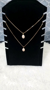 Abee Acc-1445 Aksesoris kalung Cantik perhiasan Wanita titanium mata Zircon 45cm