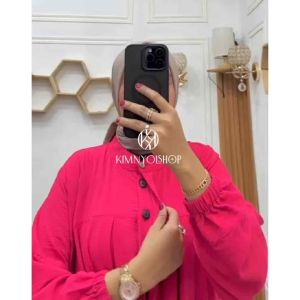 Hawwa dress bahan crinkle airflow LD 114 PB 140