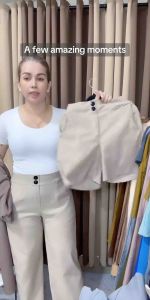 JK -EXTRA PLUS SIZE BUTTONS SHORTS FOR WOMENS/ HIGHWAIST / waist up to 41"/WOOVEN FABRIC
