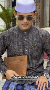 kemko sultan embos jaguar baju kemeja koko 2025 kain motif timbul