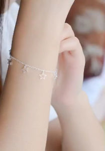 1 Buah Gelang Titanium Silver Anti Karat Fashion Import Gelang Cantik