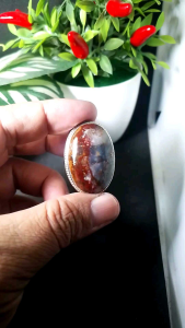 cincin batu akik garut motif kembang natural realpict