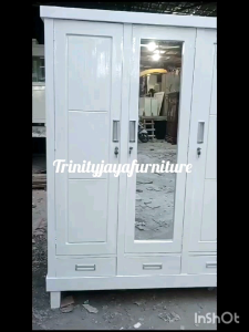 Lemari Pakaian  Kayu Jati Pintu Hijab Laci 2 Rak 1 Gantung Duco/trinityjayafurniture