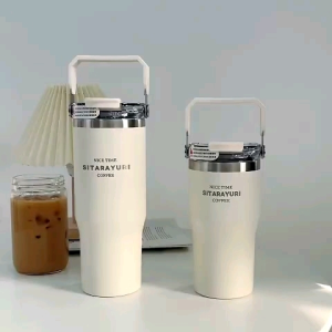 Sitarayuri 600ml/900ml High Quality Stainless Steel Thermal Flask Coffee Tea Mug Cold Drink Bottle With Handle