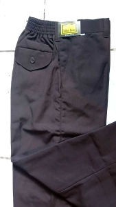 seragam sekolah celana coklat panjang pinggang karet