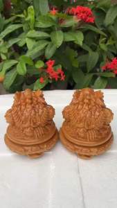 Cóc thiềm thừ ngậm tiền để ban Thần Tài linh vật số 1 chiêu tài Lộc rất tốt gỗ bách cao 12-12-12cm giá (1 đôi )