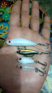(1set 4pcs) Lure Swimer Hampala Umpan Pancing Minnow Singking Cocok untuk Segala Ikan Air Keruh Jernih