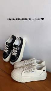 TERLARIS Sepatu Sneakers Wanita Import Sepatu Kanvas Wanita Bertali Kuliah Castello Series 119