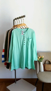 Tunik kancing wanita pola A - atasan wanita dewasa lengan panjang - kaos adem dan nyaman kekinian