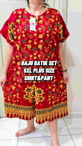 BAJU BATIK JUMBA 5XL 1SET 1XSHIRT & 1X PANT WITH GOOD QUALITY COTTON MATERIAL.