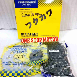 GEAR SET SUPRA FIT NEW GIR GEAR PAKET REVO LAMA KARISMA 428H-106L-36T-14T ORIGINAL ASLI FUKUKAWA