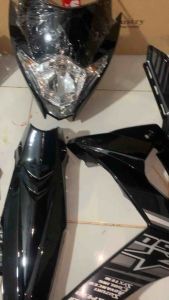 Cover Full Body Halus Suzuki Satria Fu Facelift Hitam Plus Striping/Stiker