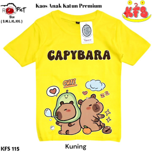 Atasan Anak Perempuan Kaos Capybara Lengan Panjang 1-10 Tahun KFS 370