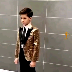 Áo Khoác vest Blazer bé trai TRAZ kim tuyến pha lê lấp lánh biểu diễn Màu Sáng Bóng Thời Trang Dự Tiệc